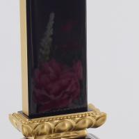 呂色 二重呂門 3寸 総高15.3巾6.5奥3.9cm 上塗二重呂門位牌 会津位牌 日本製