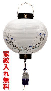 門提灯 花柄 尺三丸